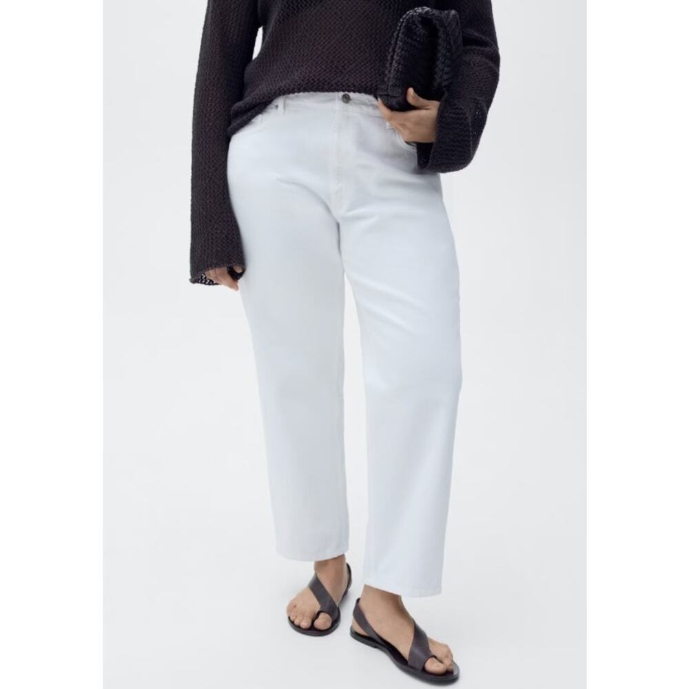 MANGO Midrise Straight Jeans in White Sz 14 - Picture 3 of 14
